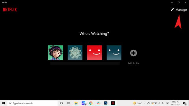 gérer le profil sur l'application de bureau netflix