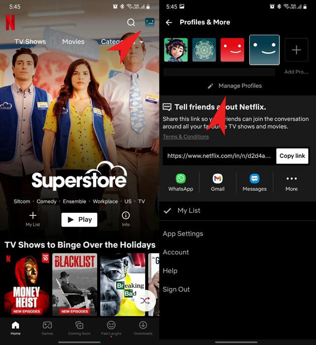 gérer-le-profil-sur-netflix-mobile-app