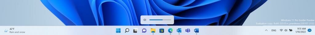 Windows 11 nouvel indicateur de volume dans la nouvelle construction 22533