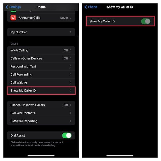 Masquer l'identification de l'appelant sur iPhone