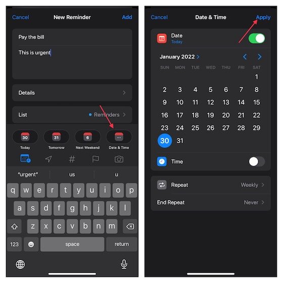 Comment définir un rappel sur iPhone et iPad
