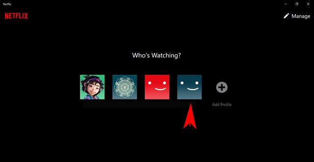 ouvrir un profil dans l'application Netflix