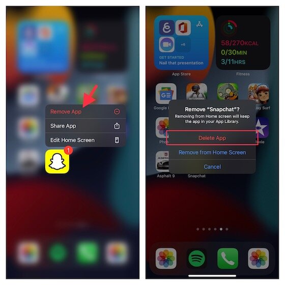 Supprimer Snapchat et réinstaller sur iPhone