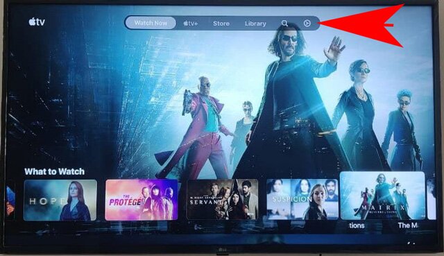 icône des paramètres dans Apple TV+ sur une Smart TV