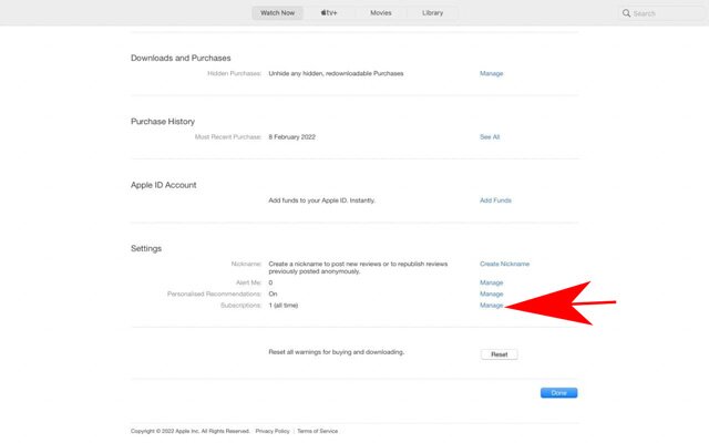 gérer l'abonnement apple tv sur mac