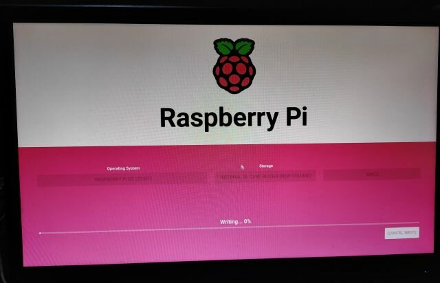 écrire framboise pi os