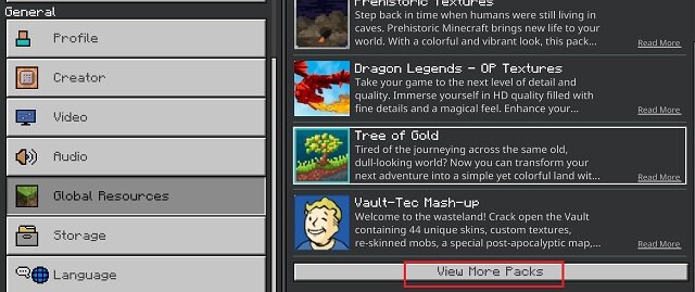 Obtenez plus de packs de textures dans MC bedrock