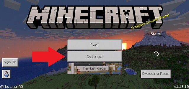 Paramètres dans MCPE