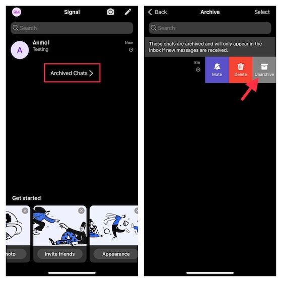 Afficher les messages Signal sur iPhone