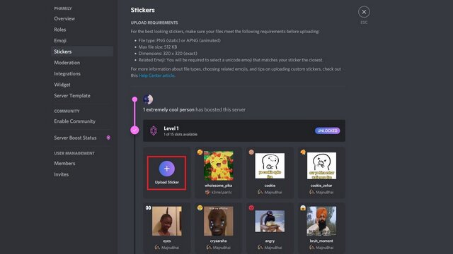 télécharger un autocollant sur discord