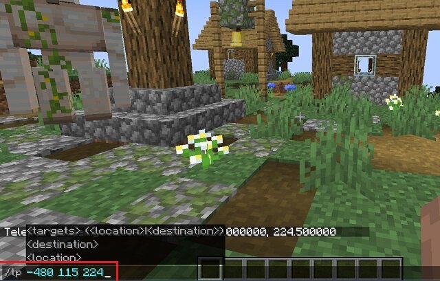 Commande TP dans Minecraft