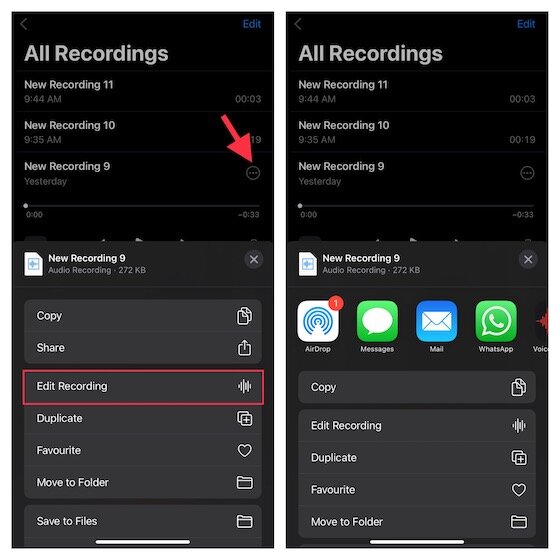 Partagez votre enregistrement audio sur iPhone et iPad