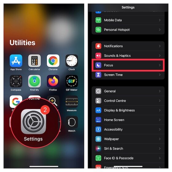 Réglage de la mise au point sur iOS
