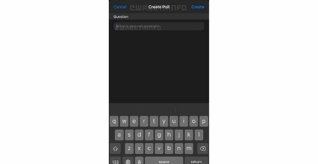 Interface utilisateur de la fonctionnalité de sondage WhatsApp