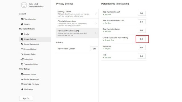 modifier le statut en ligne et les paramètres de lecture en cours
