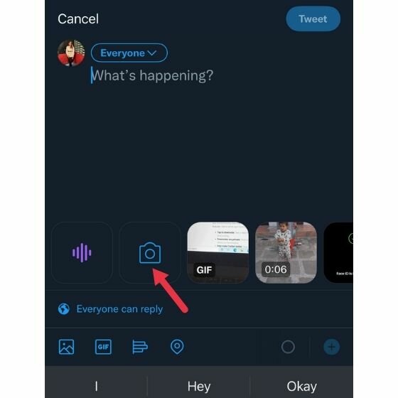 créer une icône de caméra tweet