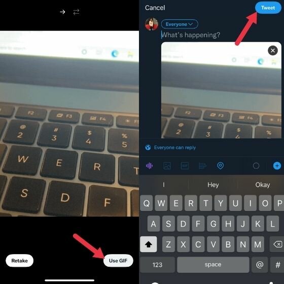 twitter ios utilise gif