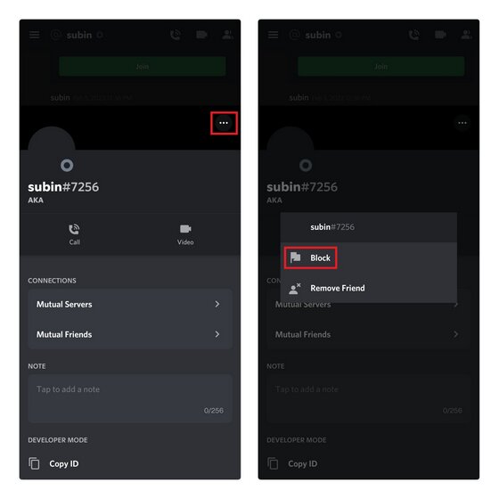 bloquer l'utilisateur discord sur mobile