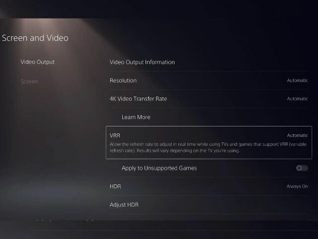 Sony PS5 fonctionnalité vrr bientôt disponible