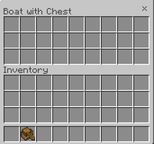 Inventaire du bateau avec coffre